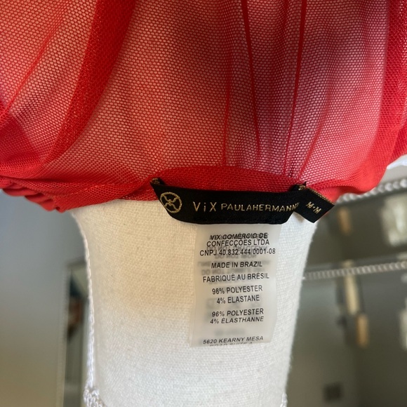 Vix Karina Mini Cover Up in Grapefruit Red sz M 188$ - Picture 6 of 8